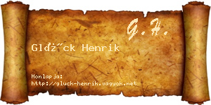 Glück Henrik névjegykártya